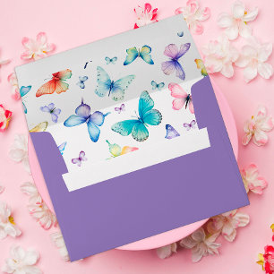 Whimsical Butterfly Purple Envelope