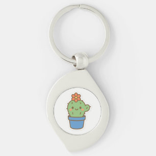 Whimsical Cactus Key Ring