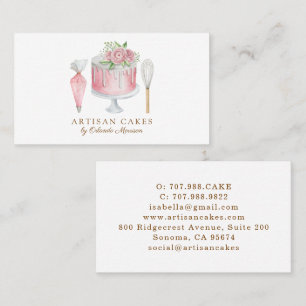 Whimsical Cake Baker Bakery Business Card