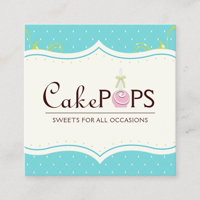 Whimsical Cake Pop Business Card (Front)