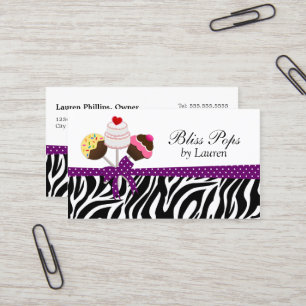 Whimsical Cake Pops Baker Business Card