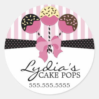 Whimsical Cake Pops Bakery Box Seals