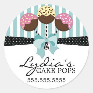 Whimsical Cake Pops Bakery Box Seals