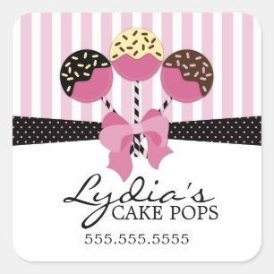 Whimsical Cake Pops Bakery Box Seals