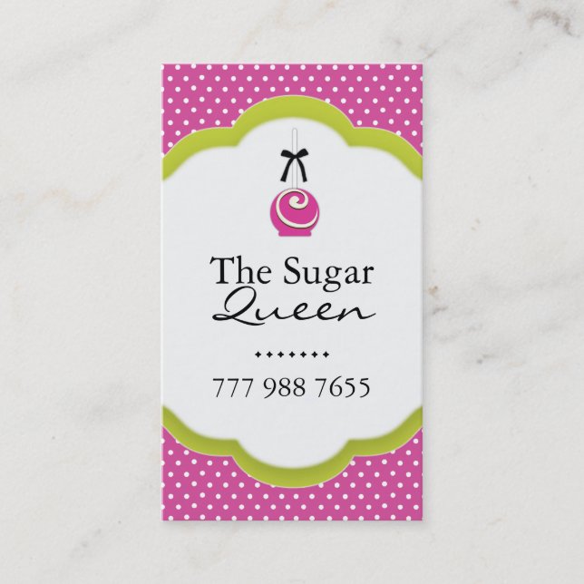 Whimsical Cake Pops Business Cards (Front)