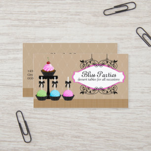 Whimsical Cake Pops Dessert Tables Business Card