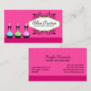 Whimsical Cake Pops Desserts Business Card