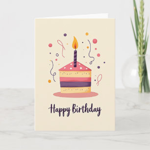 Whimsical Cake Slice Birthday Card