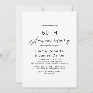 Whimsical Calligraphy Anniversary Invitation