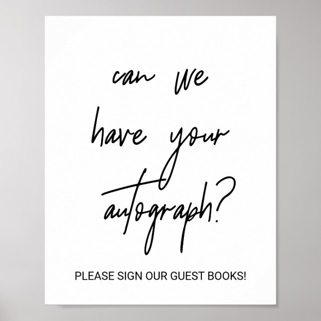 Whimsical Calligraphy Autograph Guest Book Sign (Front)