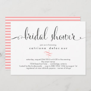 Whimsical Calligraphy Bridal Shower Invitation