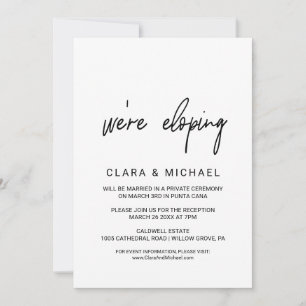 Whimsical Calligraphy Elopement Invitation
