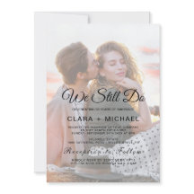 Whimsical Calligraphy Faded Photo Vow Renewal