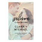 Whimsical Calligraphy Faded Photo Welcome Wedding