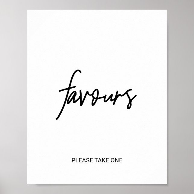 Whimsical Calligraphy Favours Sign (Front)