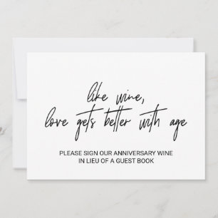 Whimsical Calligraphy Love Better With Age Sign Thank You Card
