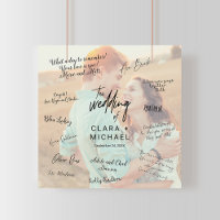 Whimsical Calligraphy Photo Wedding Guest Signing