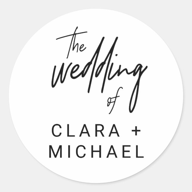 Whimsical Calligraphy Wedding Envelope Seals (Front)