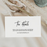 Whimsical Calligraphy Wedding Online Details Enclosure Card<br><div class="desc">This whimsical calligraphy wedding online details enclosure card is perfect for a modern wedding. The design features elegant yet rustic typography for a simple minimal look. Select kraft paper for a more rustic look.</div>