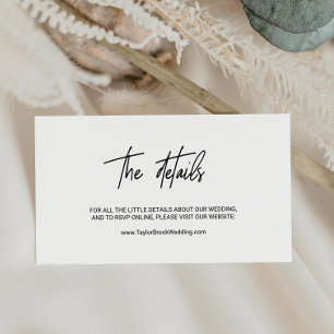 Whimsical Calligraphy Wedding Online Details Enclosure Card