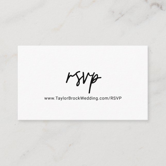 Whimsical Calligraphy Wedding Website RSVP Enclosure Card (Front)