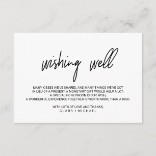 Whimsical Calligraphy Wedding Wishing Well Enclosure Card