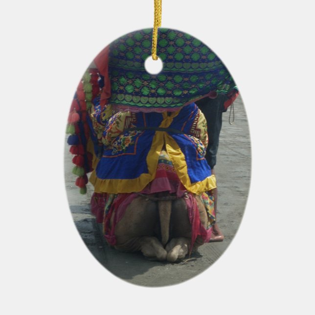 Whimsical Camel Art Print/Graphic Ceramic Ornament (Front)