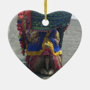 Whimsical Camel Art Print/Graphic Ceramic Tree Decoration