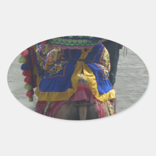 Whimsical Camel Art Print/Graphic Oval Sticker