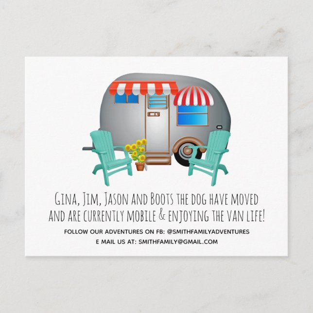 Whimsical Camper Moving Announcement (Front)