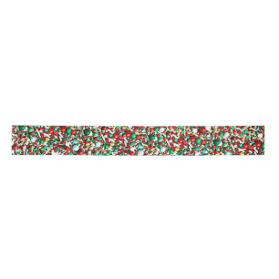Whimsical Candy Sprinkles Christmas Holiday Satin Ribbon