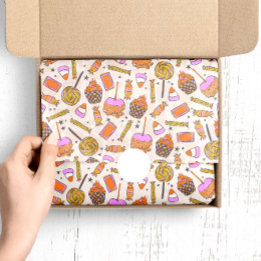 Whimsical Candy-Themed Halloween Tissue Paper