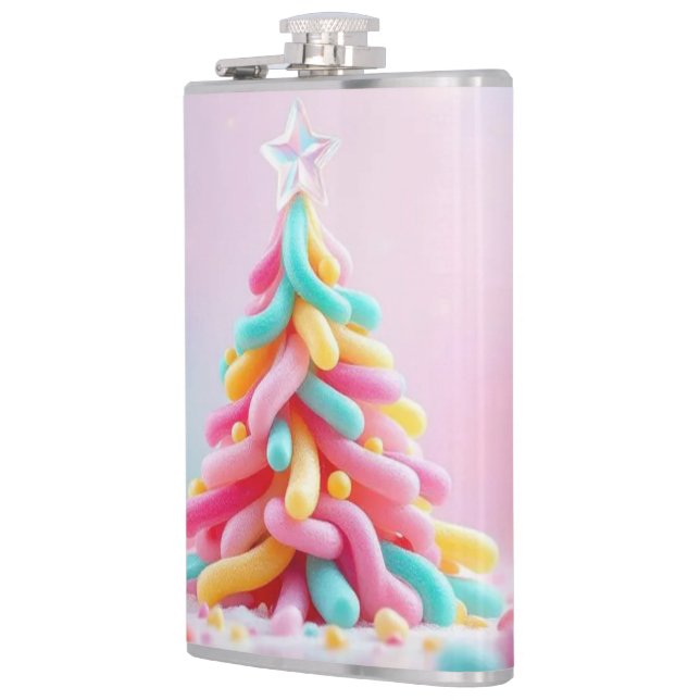 Whimsical Candy Tree Hip Flask (Left)