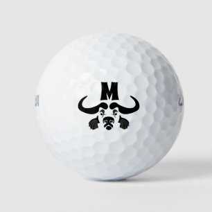 Whimsical Cape Buffalo, in Black Ink Golf Balls