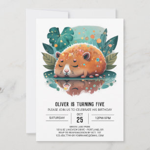 Whimsical Capybara Delight Birthday Invitation