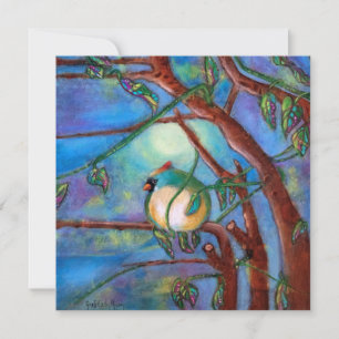 Whimsical Cardinal Art Birthday Card