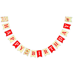 Whimsical Carnival Circus or Fair Happy Birthday Bunting