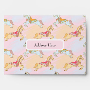 Whimsical Carousel Birthday Envelope 