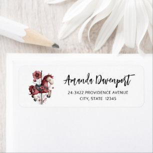 Whimsical Carousel Horse Image Address Return Address Label