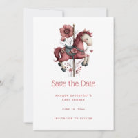 Whimsical Carousel Horse Image Baby Shower