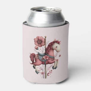 Whimsical Carousel Horse Image Can Cooler