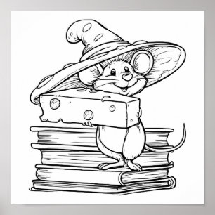 Whimsical Cartoon Art: Mirthful Mouse Character Poster