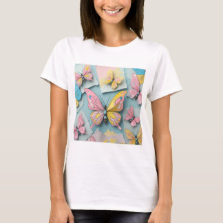 🦋 Whimsical Cartoon Butterfly T-Shirt – Cute Natu