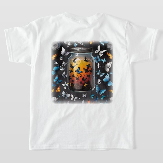 Whimsical Cartoon Butterfly T-Shirt Designs (Laydown Back)