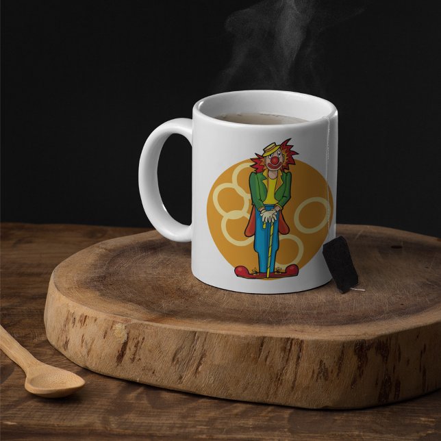 Whimsical Cartoon Clown with Bright Colors Coffee Mug (Creator Uploaded)