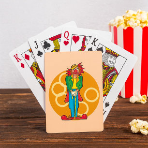 Whimsical Cartoon Clown with Bright Colours Playing Cards