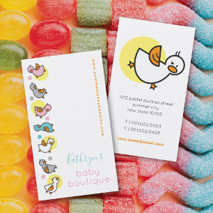 Whimsical Cartoon Colourful Pastels Baby Duckies Business Card