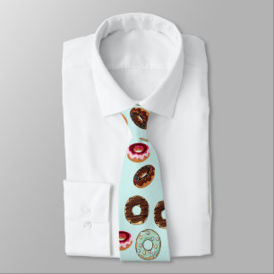 Whimsical Cartoon Doughnut Pattern Tie