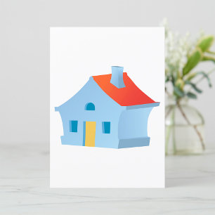 Whimsical Cartoon House Colorful Playful Home Invitation