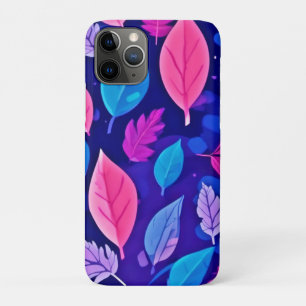 Whimsical Cartoon Leaves: Purple & Pink iPhone 11 Pro Case